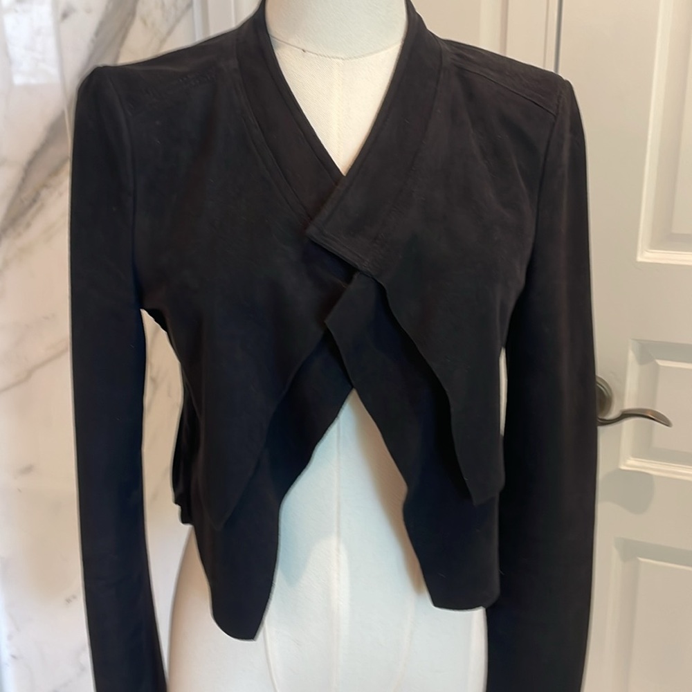 BCBGMaxAzria Black Jacket suede and knit back